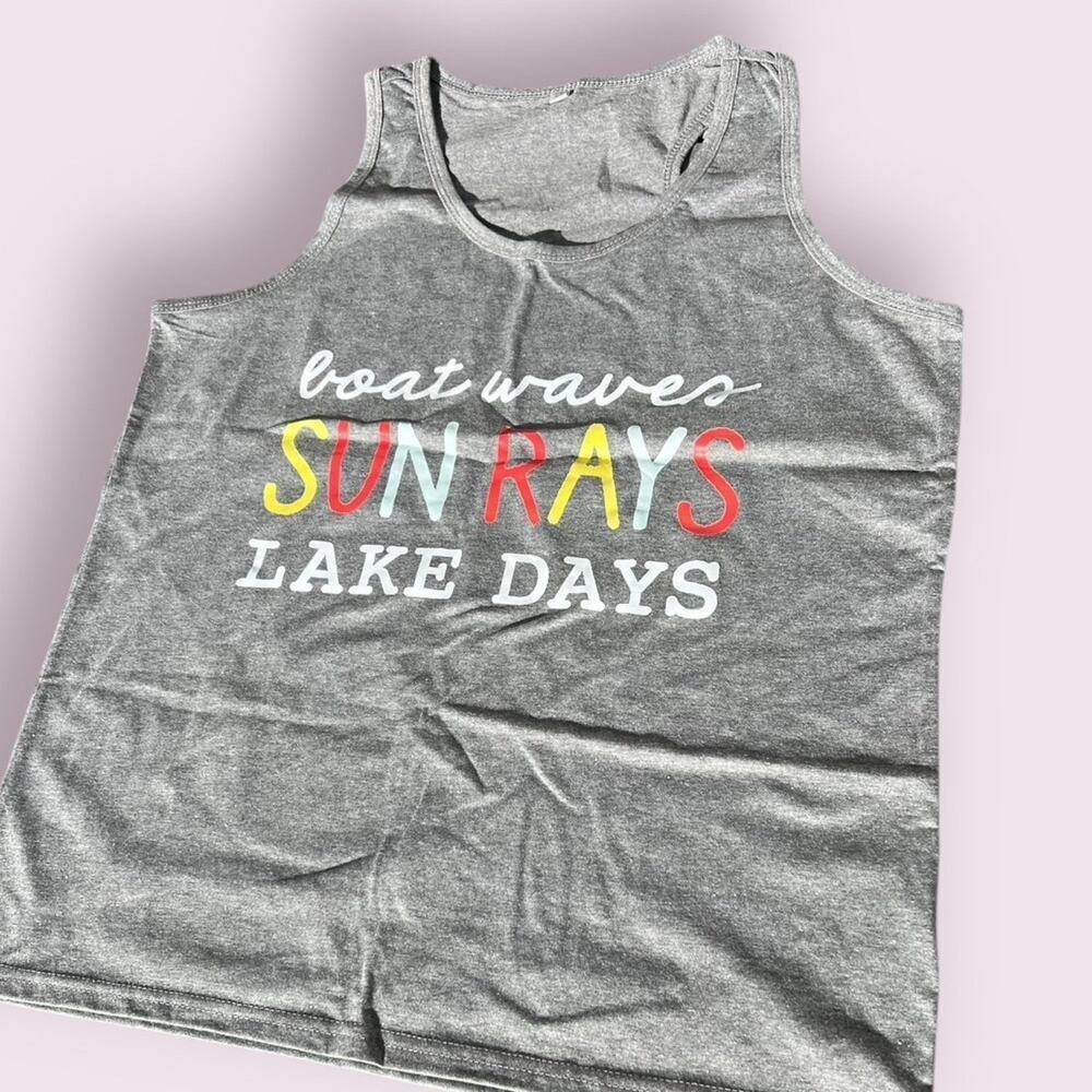 Lake Days Racer back cotton polyester tank women’s size XL.  Lake days